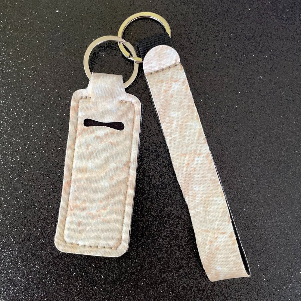 NWOT 2 Piece Neoprene Wristlet & Lip Balm Keychain Set